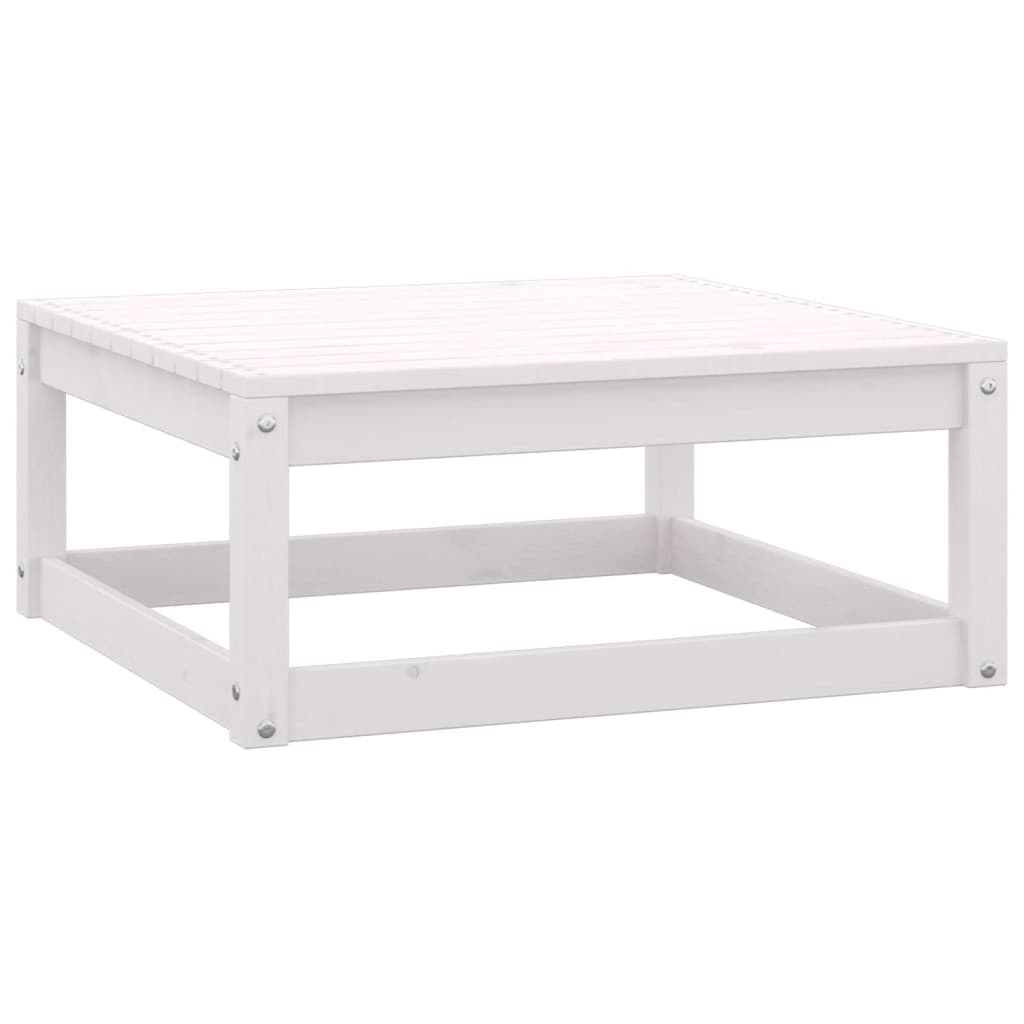8-tlg. Garten-Lounge-Set mit Kissen Weiss Kiefer Massivholz